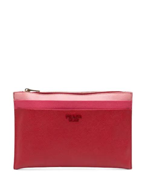 2010-2025 Tricolor Saffiano Zippered Portfolio clutch bag by PRADA 2010-2025 Tricolor Saffiano Zippered Portfolio clutch bag by PRADA