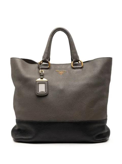 2010-2026 Bicolor Vitello Daino Open Convertible Tote satchel by PRADA 