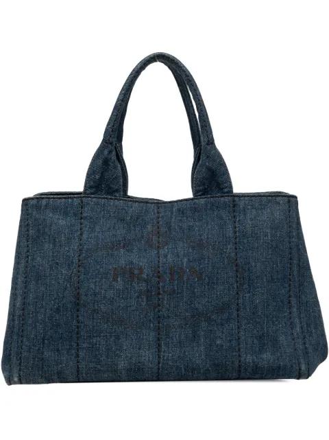 2010-2026 Canapa Logo Denim tote bag by PRADA 