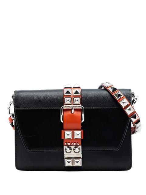 2010-2026 City Calfskin and Saffiano Studded Elektra crossbody bag by PRADA 