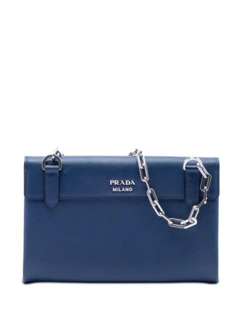 2010-2026 Saffiano Cuir Twist Lock Chain Flap crossbody bag by PRADA 