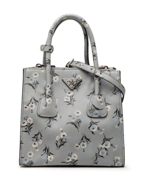 2010-2026 Saffiano Floral Print Twin Pocket satchel by PRADA 