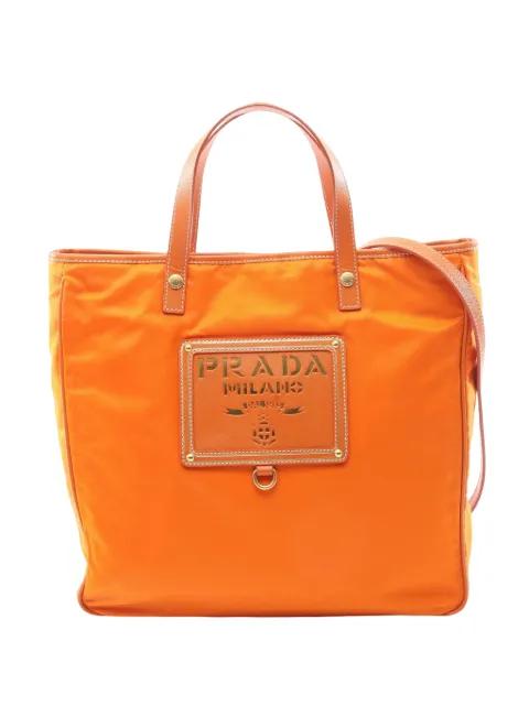 2010-2026 Saffiano Trimmed Tessuto Logo Plate Tote satchel by PRADA 