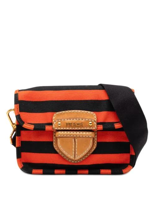 2013-2025 Canvas Canapa Righe Striped Messenger Bag crossbody bag by PRADA 