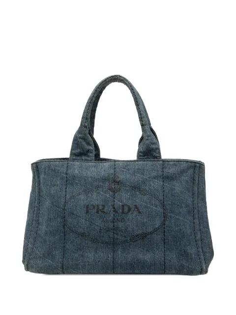 2013-2025 Denim Canapa Logo satchel by PRADA 