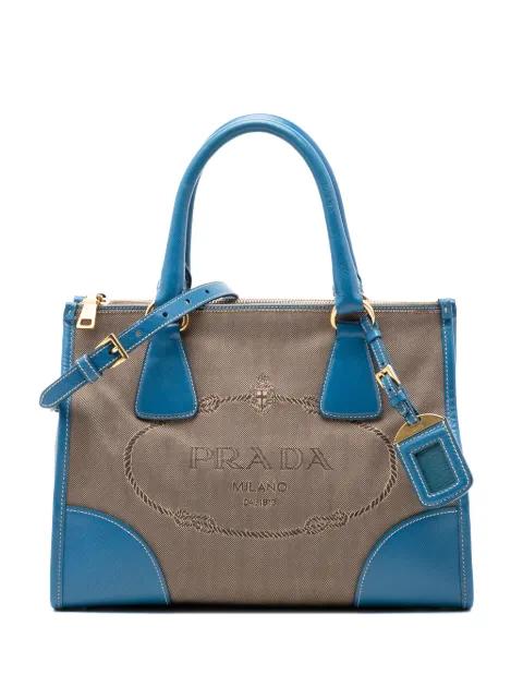 2013-2025 Saffiano Trimmed Canvas Canapa Logo Double Zip satchel by PRADA 