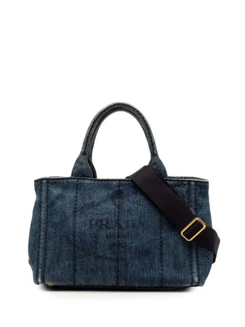 2013-2025 Small Denim Canapa Logo satchel by PRADA 