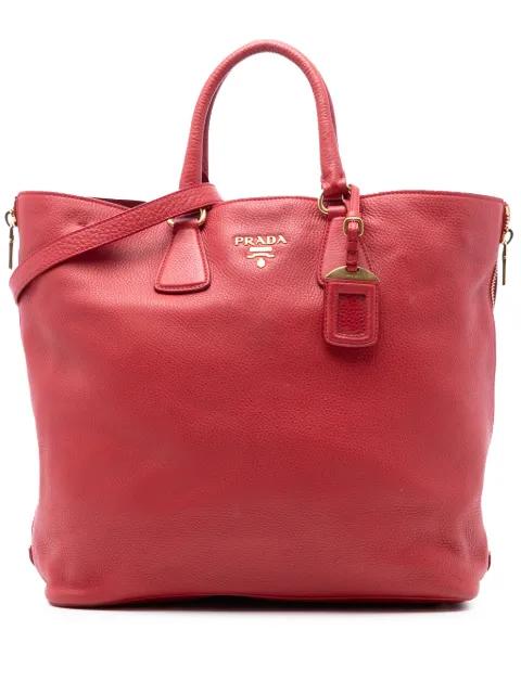 2013-2025 Vitello Daino Side Zip Shopper Tote satchel by PRADA 