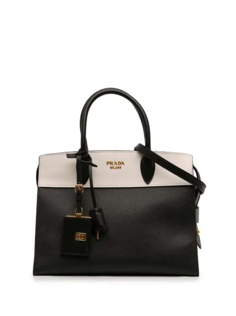 2013-2026 Bicolor Saffiano and City Calf Esplanade satchel by PRADA 