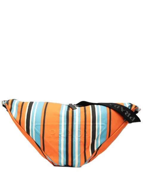 2013-2026 Canvas Striped Triangle Logo shoulder bag by PRADA 