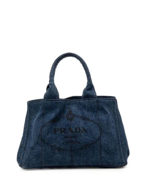2013-2026 Denim Canapa Logo satchel by PRADA 