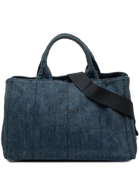 2013-2026 Denim Canapa Logo satchel by PRADA 