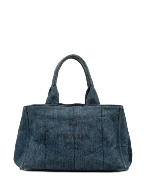 2013-2026 Denim Canapa Logo satchel by PRADA 