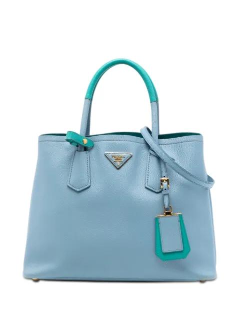 2013-2026 Medium Bicolor Saffiano Cuir Double satchel by PRADA 