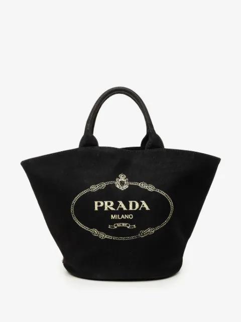2013-2026 Medium Canvas Canapa Logo Convertible Shopping Tote satchel by PRADA 