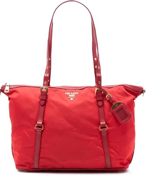 2013-2026 Saffiano Trimmed Tessuto Zip Top Convertible Tote satchel by PRADA 