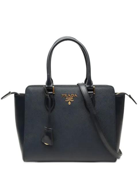 2013-2026 Soft Calf Trimmed Saffiano Lux Open Convertible Tote satchel by PRADA 