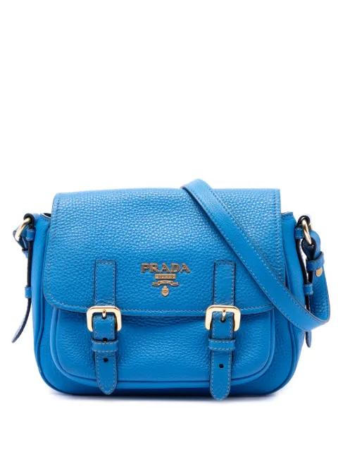 2013-2026 Vitello Daino Double Buckle Messenger Bag crossbody bag by PRADA 