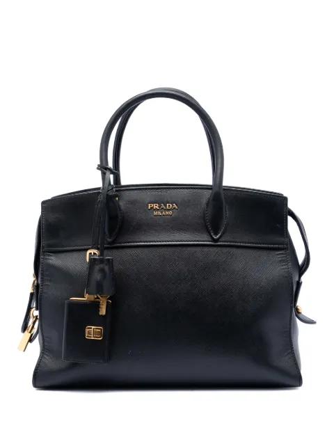 2021-2025 Saffiano and City Calf Esplanade satchel by PRADA 
