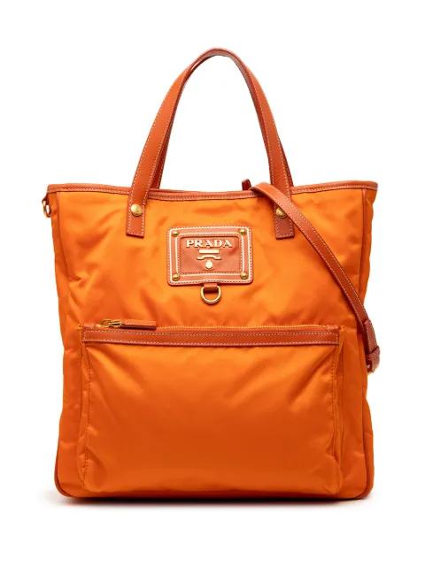 2021-2026 Saffiano Trimmed Tessuto Logo Oro satchel by PRADA 