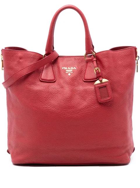 2021-2026 Vitello Daino Side Zip Shopper Tote satchel by PRADA 