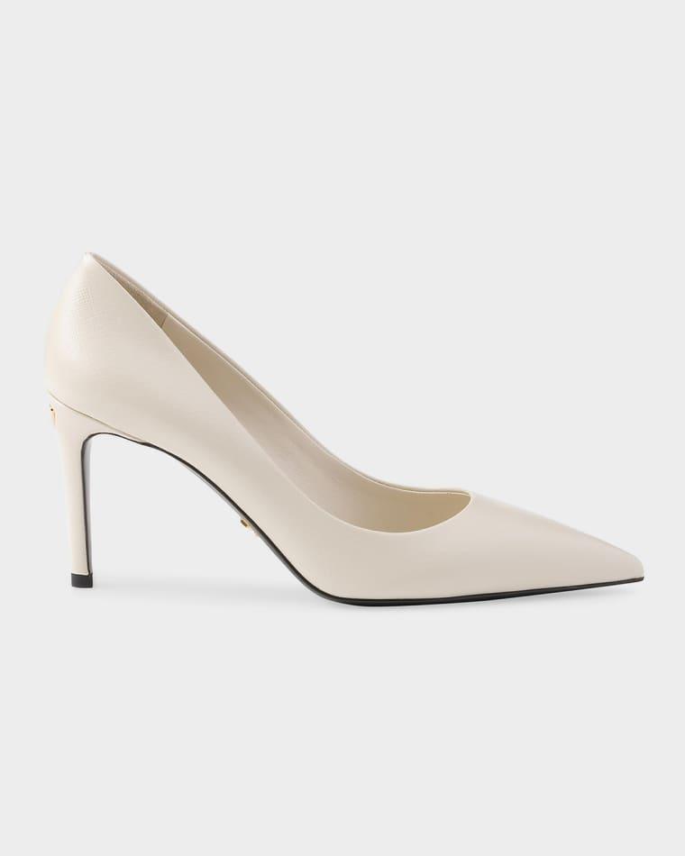 85mm Patent Saffiano Leather Pumps by PRADA