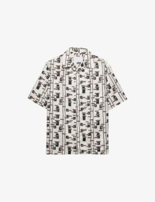 Abstract-Print Short-Sleeved Cotton-Blend Shirt by PRADA