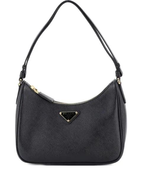 Adjustable Handle Zip Saffiano Leather Mini hobo bag by PRADA Adjustable Handle Zip Saffiano Leather Mini hobo bag by PRADA
