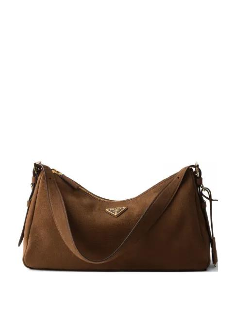 Aimée large nubuck leather shoulder bag by PRADA