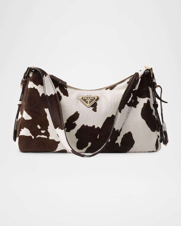 Aimee Medium Calf Hair Hobo Shoulder Bag by PRADA