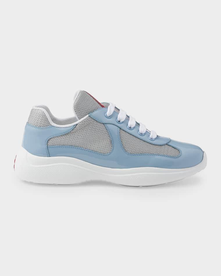 America's Cup Patent Leather & Technical Fabric Sneakers by PRADA