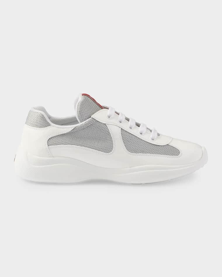 America's Cup Patent Leather & Technical Fabric Sneakers by PRADA
