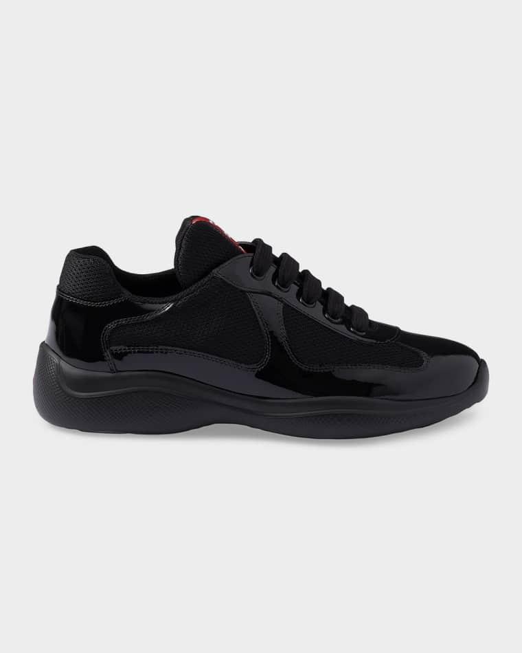 America's Cup Patent Leather & Technical Fabric Sneakers by PRADA
