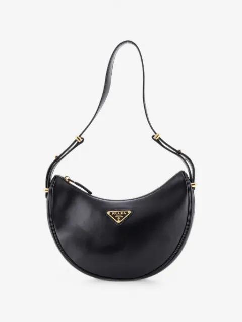 Arque Half Moon Leather Small hobo bag by PRADA 