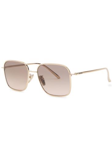 Aviator-style metal sunglasses by PRADA