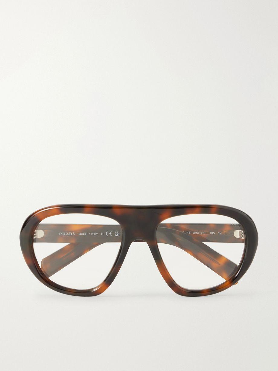 Aviator-style tortoiseshell acetate optical glasses by PRADA