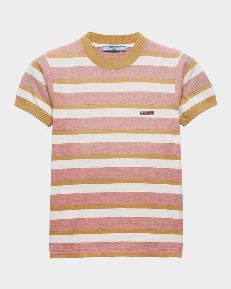 Bayadere Stripe Short-Sleeve T-Shirt by PRADA
