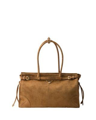 Bonnie Large Convertible Suede Shoulder Handbag by PRADA