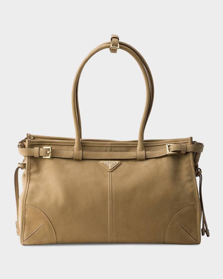 Bonnie Large Nubuck Leather Handbag by PRADA