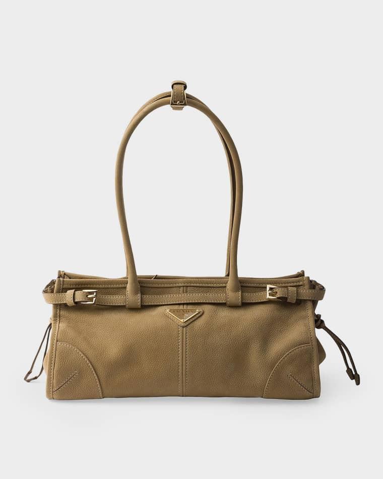 Bonnie Medium Nubuck Leather Handbag by PRADA