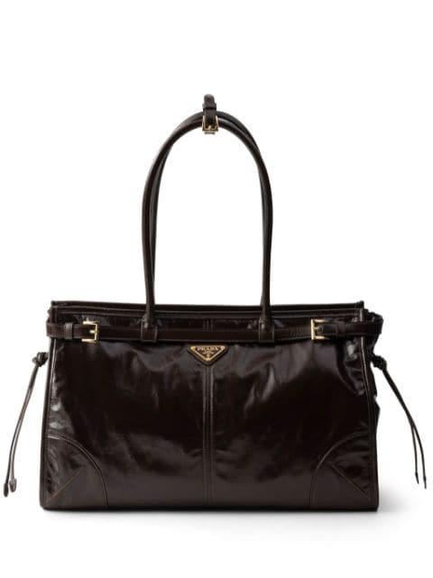 Bonnie large leather handbag by PRADA