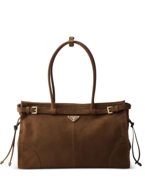 Bonnie large nubuck leather handbag by PRADA
