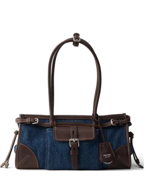 Bonnie medium denim and leather handbag by PRADA