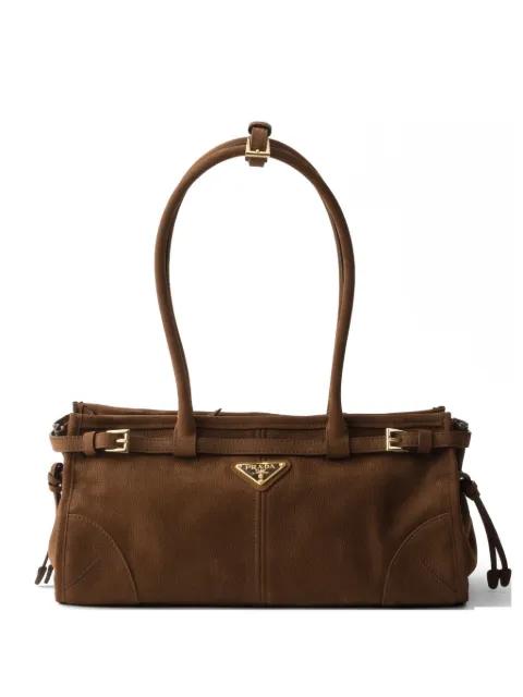 Bonnie medium nubuck leather handbag by PRADA