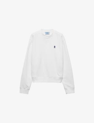 Brand-Embroidered Round-Neck Cotton-Jersey Sweatshirt by PRADA