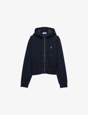 Branded Relaxed-Fit Cotton-Jersey Hoody by PRADA