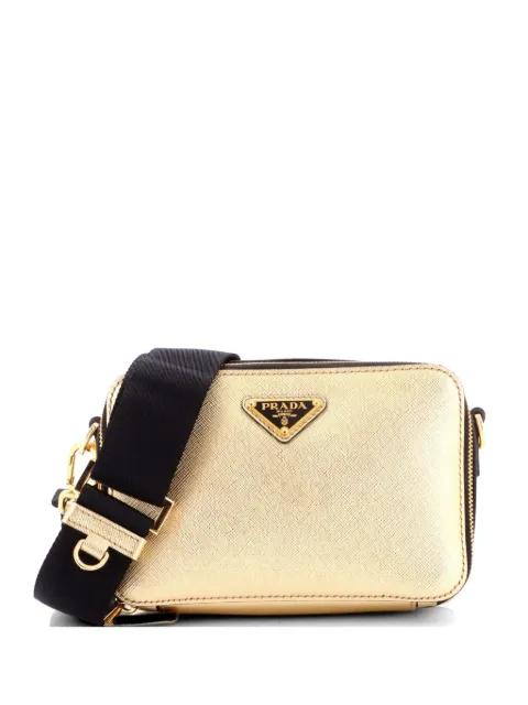 Brique Camera Saffiano Leather Mini crossbody bag by PRADA 