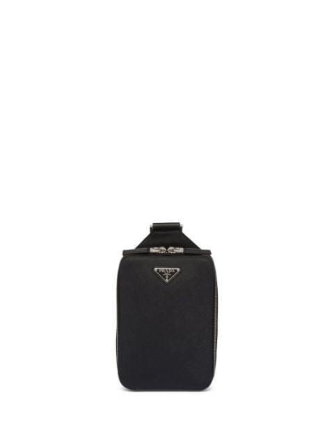 Brique leather shoulder bag by PRADA