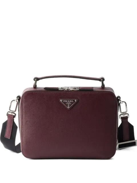 Brique medium Saffiano leather bag by PRADA
