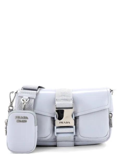 Buckle Pocket Spazzolato Leather and Tessuto crossbody bag by PRADA 